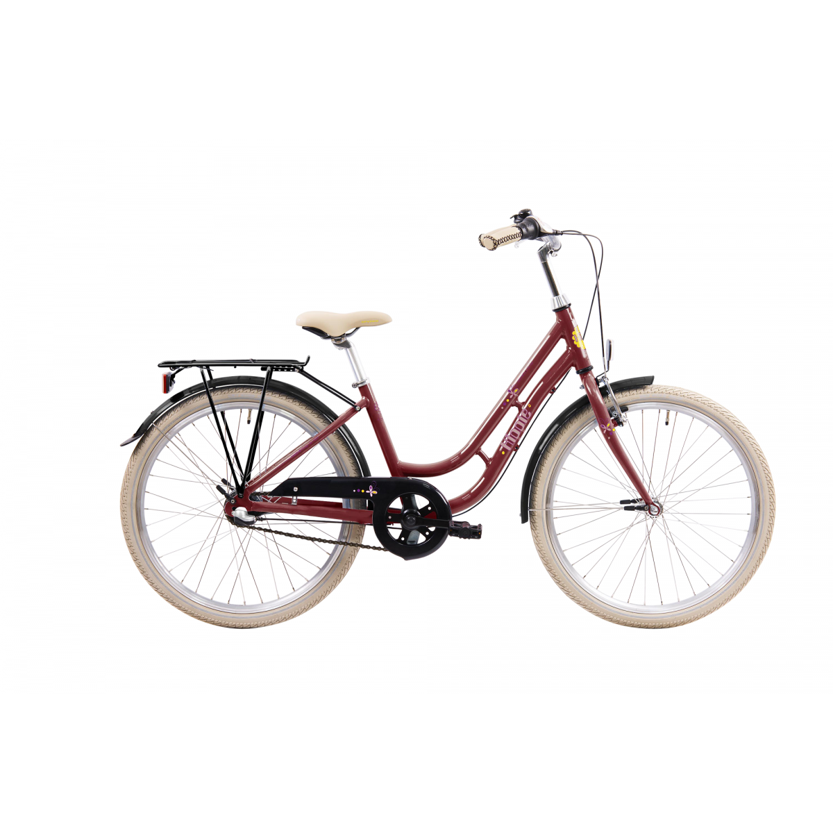 eksotisk mm Tilstand Ebsen pige cykel 3 gear 24 Hjul Rød
